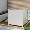 Tangkula 1PC/2PCS Outdoor Privacy Fence Panel 2 Picket PVC Decorative Fence w/3 Cuspidal Stakes Trash Enclosure & Air Conditioner Freestanding Fence for Garden White - 4 of 4