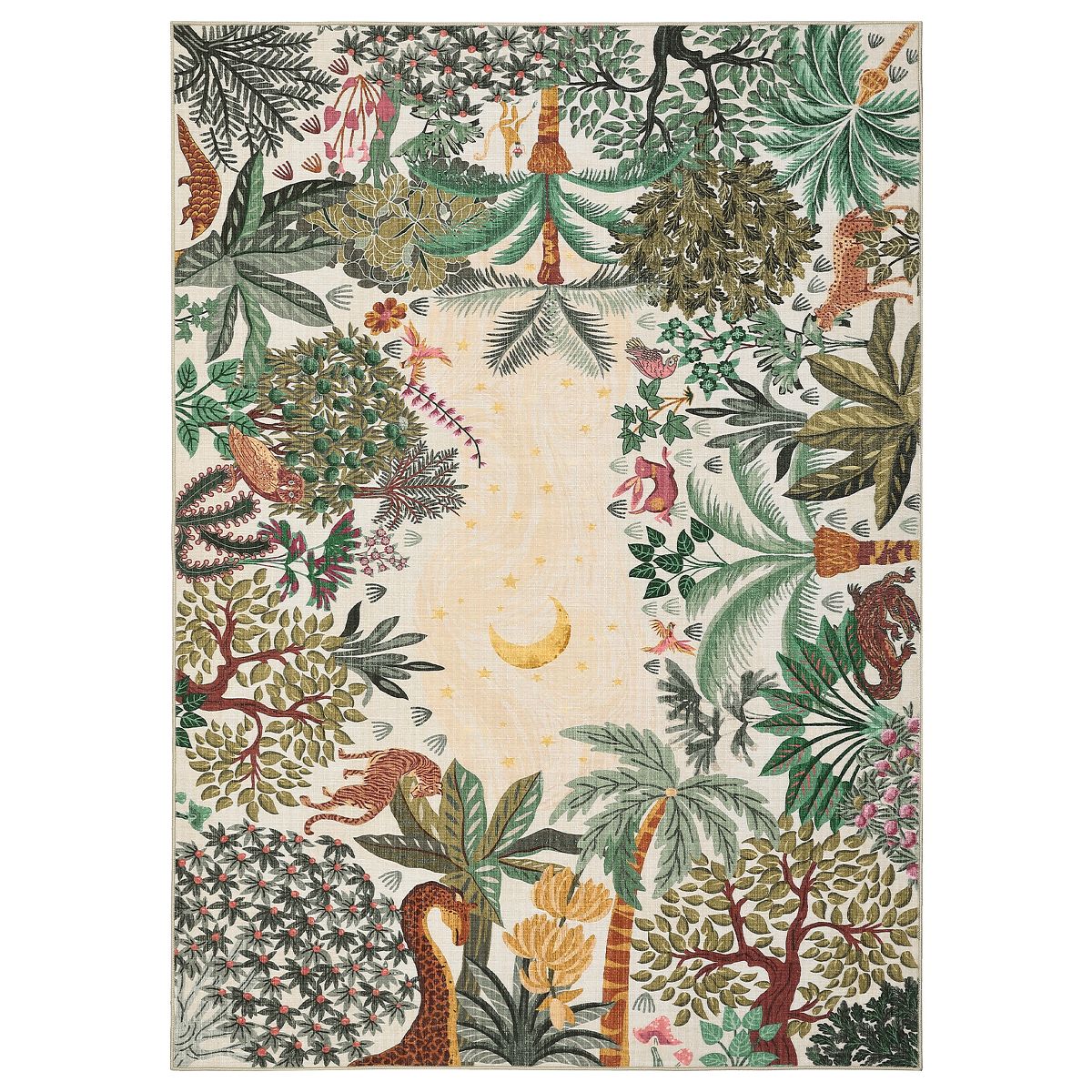 Jungle Rug Washable Area Rugs for Living Room Bedroom Soft Forest Animals Print Rugs - thumbnail 4