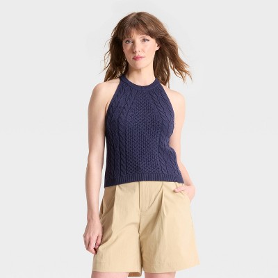 Women's Cable Crewneck Pullover Sweater Vest - A New Day™