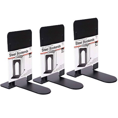 3pk 2 per Pack 9" Bookends Black - Charles Leonard