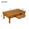 PDTEND Vintage Wooden Coffee Table with Storage Drawer, Solid Wood Gourd Legs & No-Tools Assembly - 4 of 4