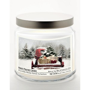 Courtside Market Red Christmas Truck Hot Cocoa 12.8oz Soy Wax Candle Glass Jar with Brushed Silver Metal Lid - 1 of 3