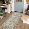 Boho Vintage Floral Printed Area Rug Machine Washable Ultra Thin Non Shedding Non Slip Foldable Stain Resistant Throw Rug - 2 of 4