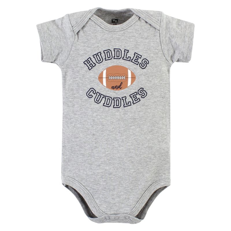 Hudson Baby Infant Boy Cotton Bodysuit, Pant and Shoe Set, Football Huddles Short Sleeve, 4 of 6