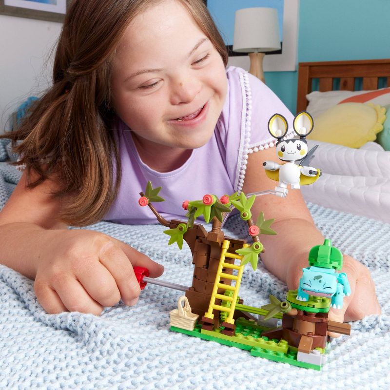MEGA Pokemon Emolga and Bulbasaur&#39;s Charming Woods Building Toy Kit - 194pc, 2 of 7