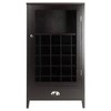 Bottles Slot Modular Bordeaux Wine Cabinet Wood/Black Espresso - Winsome: Glass Door, Storage Drawer, 25-Bottle Capacity - 2 of 4