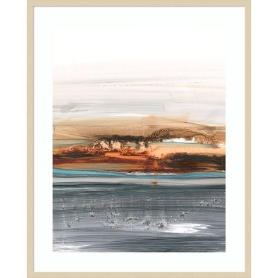 Sienna Dunes II 33"x41" Natural Framed Abstract Wall Art