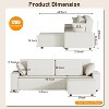 Corduroy Sectional Sofa, L Shaped Modern Corduroy Couch with Chaise, Comfy Sofa Couch with Deep Chaise for Living Room - 3 of 4