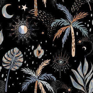 RoomMates Nuit Tropicale Black Peel and Stick 1pc Wallpaper - 1 of 4