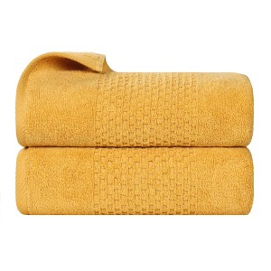 Zero Twist Waffle Textured Cotton Medium Weight Towel Set by Blue Nile Mills - 1 of 4