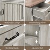 Nightstand with Charging Station & Adjustable Shelf, Side Table End Table, White Oak & brown - 4 of 4