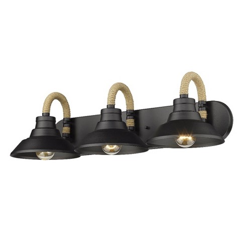Golden Lighting Journey 3 light Vanity Light In Natural Black With