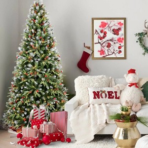 Whisen 4FT Artificial Christmas Tree, 150 LED Lights, 747 Snow-Tipped PE+PVC Branches, Stable Metal Stand - 1 of 4