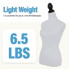 FDW Female Mannequin 53-67 Inch Adjustable Mannequin Torso Dress Form with Realistic Female Body Shape & Stand Wood Base - 4 of 4