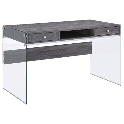 Dobrev 2 Drawer Writing Desk with Glass Base - Coaster