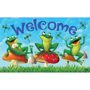 Briarwood Lane Summer Doormat 30x18 Indoor Outdoor Happy Frogs For Summer Doormat - 1 of 4