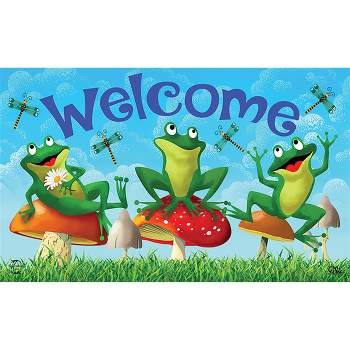 Happy Frogs Summer Doormat Welcome Indoor Outdoor 30" x 18" Briarwood Lane