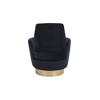 Velvet Swivel Barrel Chair, Comfy Round Accent Armchair with 360° Swivel & Gold Iron Base for Living Room & Bedroom - 3 of 4