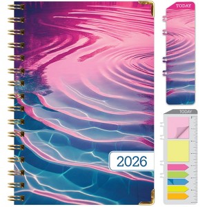 HARDCOVER 2026 Planner, 5.5"x8": 14 Months (Nov 2025-Dec 2026), Daily/Weekly/Monthly,  Bookmark, Pocket Folder w Sticky Notes (Summer Bliss) - 1 of 4