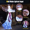 Tangkula 5 FT Christmas Lighted Angel Xmas Yard Pre-Lit Angel with Harp Halo & 120 Cold White LED Lights Ground Stakes & Zip Ties Included - 4 of 4
