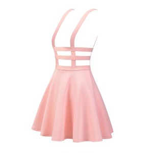 INSPIRE CHIC Women's Pleated A-Line Elastic Waist Mini Braces Suspender Skirt - 1 of 4