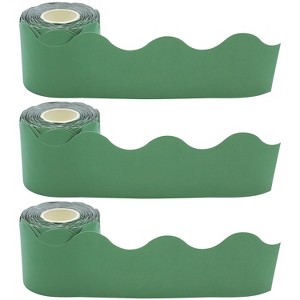 Teacher Created Resources Scalloped Rolled Border Trim 2.1875" x 50' Green Solid 3/Pack (TCR8940-3) - 1 of 3