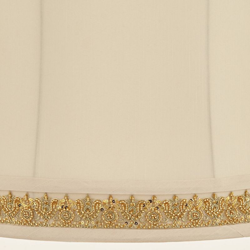 Springcrest Geneva Drum Lamp Shades Oatmeal Gold Medium 13" Top x 14" Bottom x 11" High Washer Replacement Harp Finial Fitting, 2 of 8