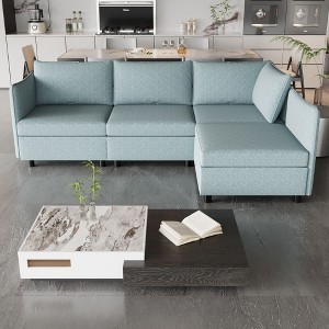 NicBex Modular 98.5" L Shape Sectional Sofa Sleeper Couch Set with Storage Space for Living Room - 1 of 4