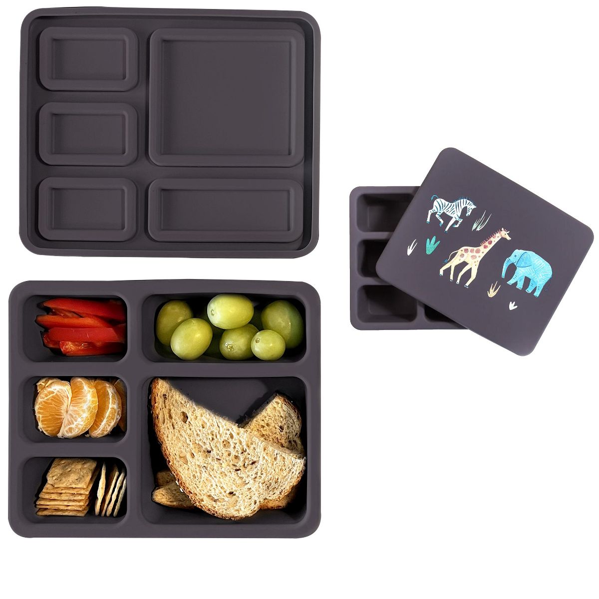 Austin Baby Co Leak-proof Silicone Bento Box for Toddlers and Kids- Durable & Eco-Friendly five compartment Lunch Box - thumbnail 8