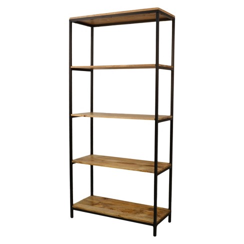 72 Metal And Wood 5 Shelf A Frame Book Stand Black - Olivia & May : Target