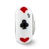 Black Bow Jewelry Fenton White Lucky Suit Glass & Sterling Silver Bead Charm - 4 of 4
