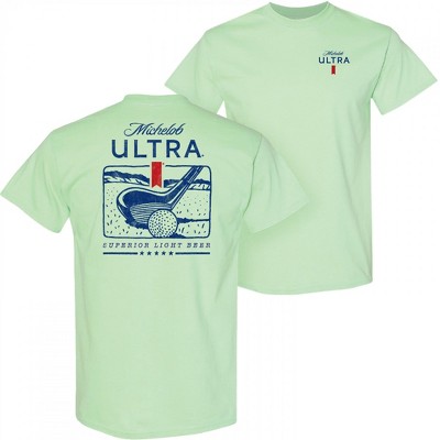 Mens Michelob Ultra Golf Driver Green Colorway Front and Back Print T-Shirt