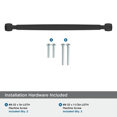 Matte Black Modern Cabinet Pull with Mounting Hardware