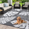 Waterproof Outdoor Rug Plastic Straw Rug, Tropics Palm Leaves Camping Rug for Patio, Reversible Modern Outdoor Carpet for RV Porch Deck Balcony Beach - 4 of 4