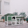 FURNIinspire Pet Crates and Houses, Large Rabbit Hutch Indoor Outdoor, Waterproof Roof, for Small Pets, Green, 57.99"*21.22"*33.66" - 3 of 4