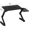 DOMETOUR Foldable Aluminum Laptop Desk Adjustable Portable Table Stand with 2 CPU Cooling Fans and Mouse Pad - 3 of 4