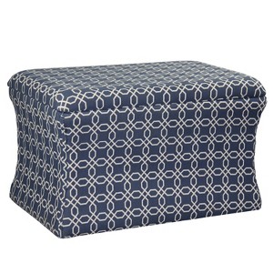 Lattice Pouf Storage Ottoman Light Blue - Ore International - 1 of 3