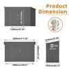 Vynxaria 4x9FT Outdoor Metal Storage Shed, Garden Tool House with Sloping Roof, 6 Vents & 2 Swing Doors for Backyard/Patio/Garage/Lawn, Gray - 2 of 4