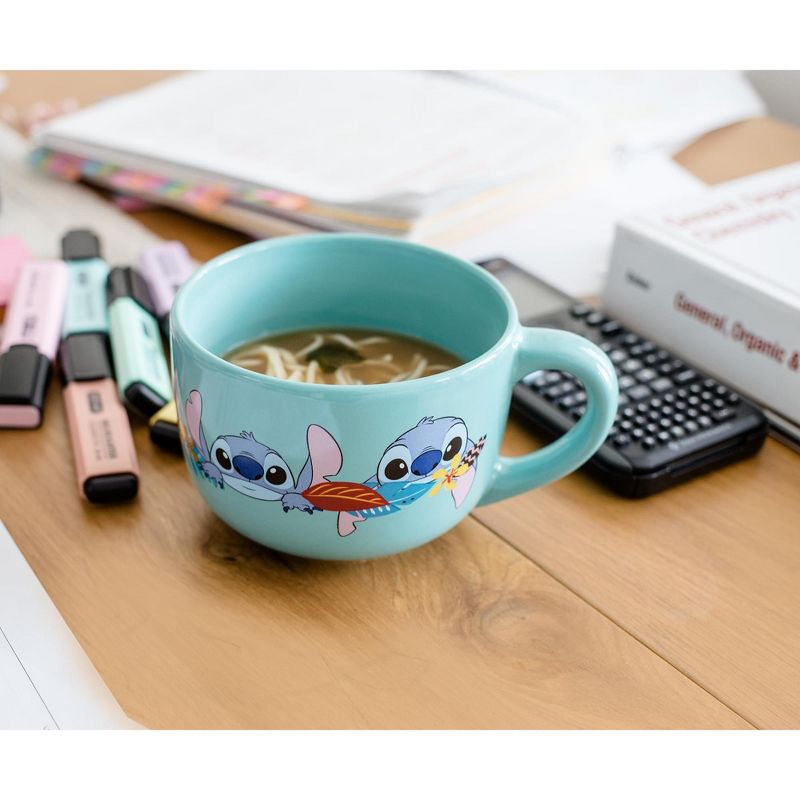 Silver Buffalo Disney Lilo & Stitch Aloha Ceramic Soup Mug With Vented Lid | Holds 24 Ounces, 4 of 7