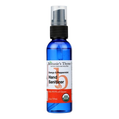 Brittanie's Thyme Organic Orange and Peppermint Hand Sanitizer - 2 oz