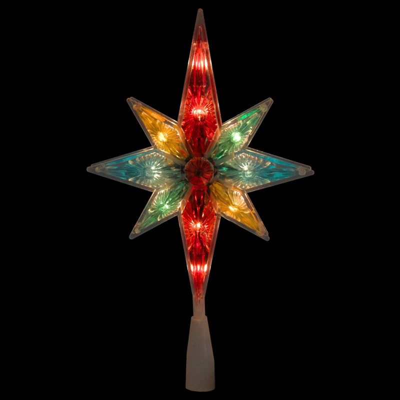 Northlight 10.75" Multi Colored Faceted Star of Bethlehem Christmas Tree Topper- Clear Lights, 2 of 5