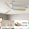TALOYA 52 in. White Flush Mount Ceiling Fan with Back Light and Remote, Reversible DC Motor and Blades for Home - 2 of 4