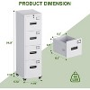 AOBABO Metal File Storage Cabinet With 4 Drawer, Lock and Name Card Holder For A4 Letter/legal Size, Assembly Required, White - 4 of 4
