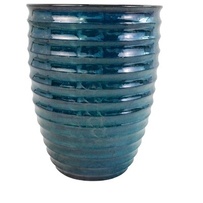 Wooakway 17" Dia Outdoor Indoor Ceramic Planter Pot Decorative Planter with Drainage Hole Patio Flower Pot