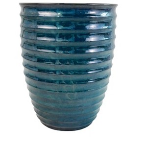 Wooakway 17" Dia Outdoor Indoor Ceramic Planter Pot Decorative Planter with Drainage Hole Patio Flower Pot - 1 of 4