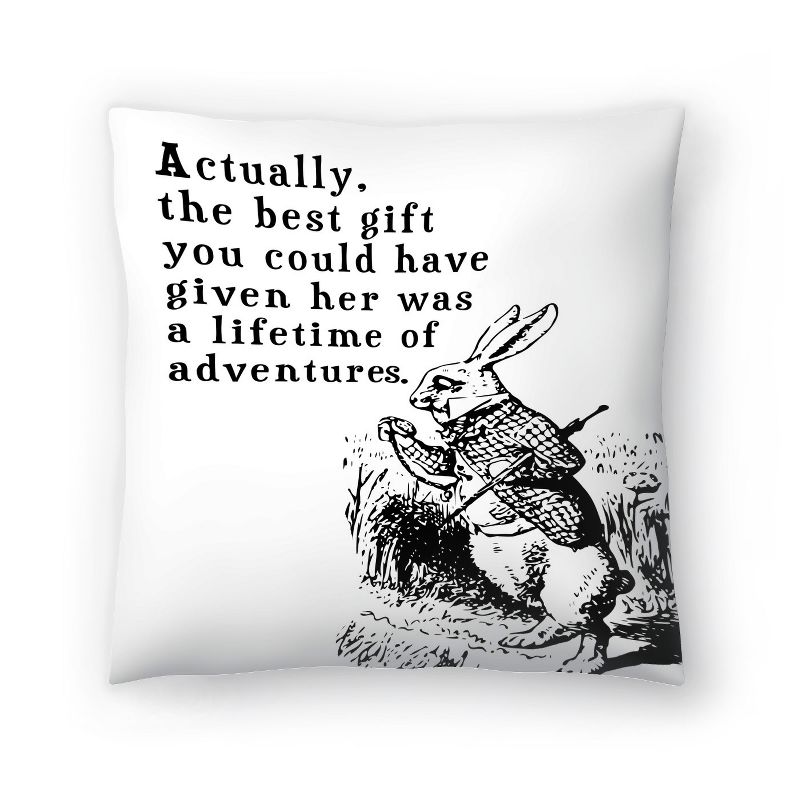 Alice In Wonderland Rabbit By Tanya Shumkina Throw Pillow - Americanflat Animal Motivational, 1 of 6