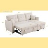 TIRAMISUBEST Modern L-Shaped Blue Velvet Sleeper Sofa with Reversible Chaise, Pull-Out Bed & Hidden Storage, Convertible Corner Sofa for Living Room - 4 of 4