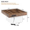 31.4" x 31.4" Farmhouse Coffee Table with 2 USB Ports, Outlets & LED Light, Rustic Cocktail Table with Charging Station for Living Room - 2 of 4