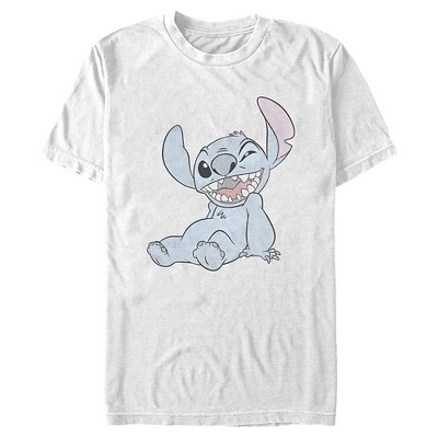 Men's Lilo & Stitch Halftone Smile T-shirt - White - Medium : Target