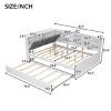 1 Full Bed Frame with Storage, White Solid Wood Platform with Trundle and Shelves for Bedroom Organization - Baofuwish - 4 of 4
